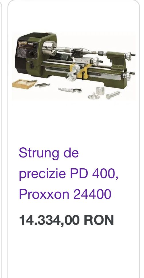 Strung banc, precizie Proxxon,avans