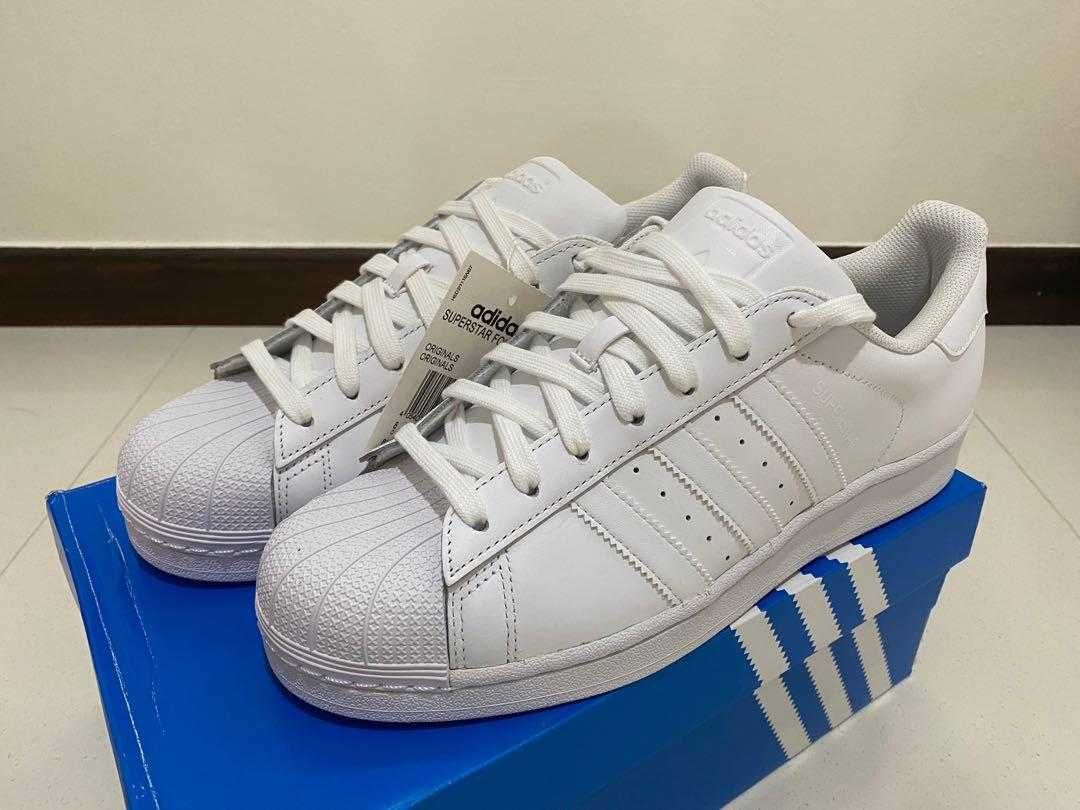 Оригинални кожени кецове *ADIDAS SUPERSTAR FONDATION* EU44 2/3 -46 2/3