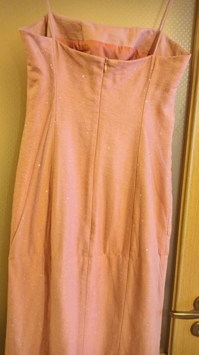 Официална дълга рокля, цвят корал