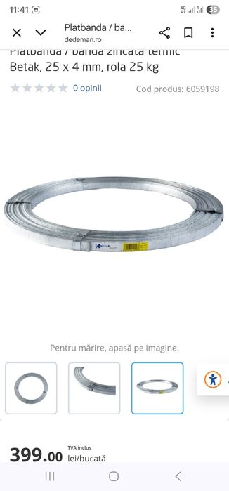 Vând platbanda termica zincata