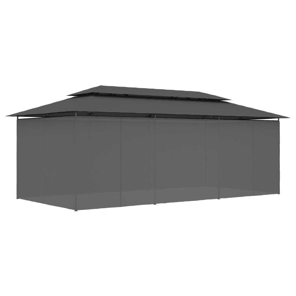 Pavilion/Foisor/Cort de gradina/terasa cu perdele 3×6 m Gri ESCORIAL
