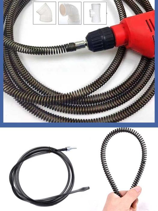 Трос сантехнический для прочистки труб 1,2,3,4,5,8,10,12 метров