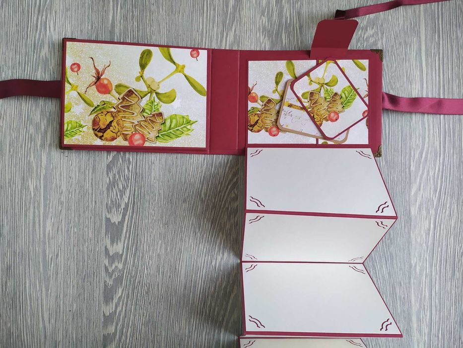 Мини скрапбук албум с коледни мотиви, ръчна изработка /57.5-6