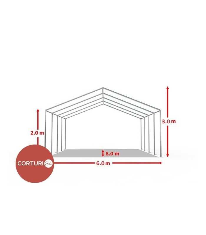 Cort Evenimente Economy, PVC alb, 6x12 m - Corturi24