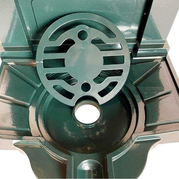 Fantana gradina cu picior, cismea verde, cu robinet alama, H. 83 cm