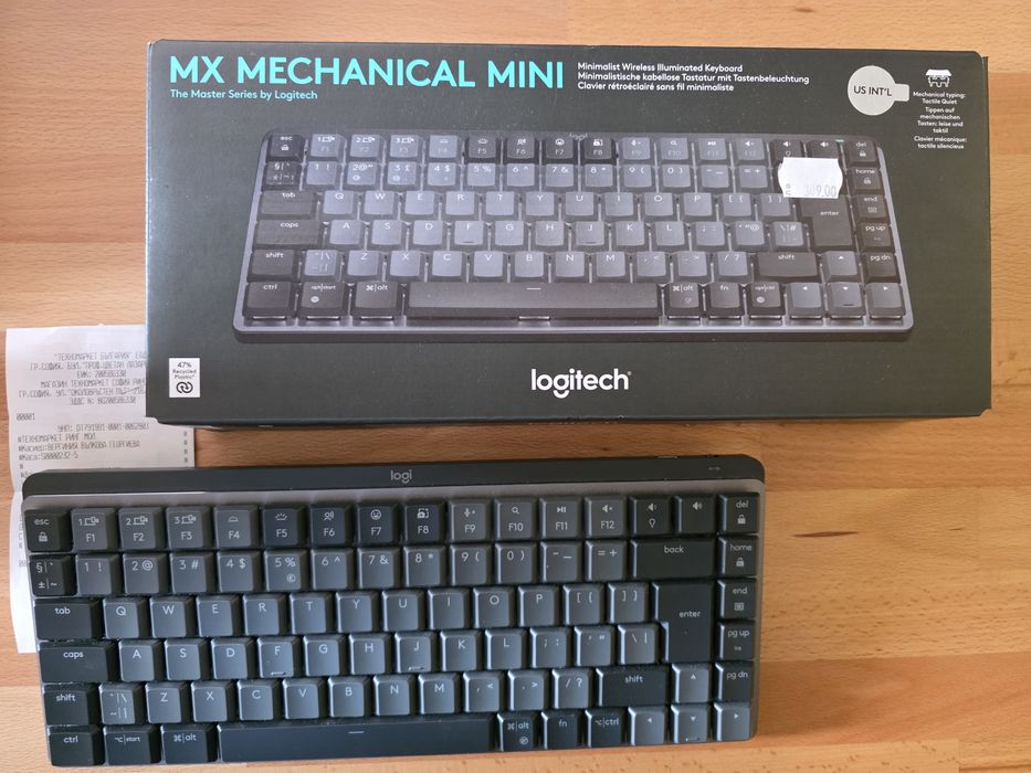 Клавиатура на 2м - Logitech MX Mechanical Mini безжична, 2г гаранция