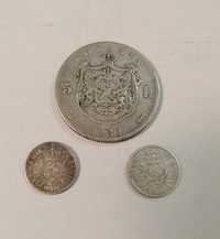 Monede 5 lei 1880; 5 bani 1910; 50 bani 1911 Carol l, argint