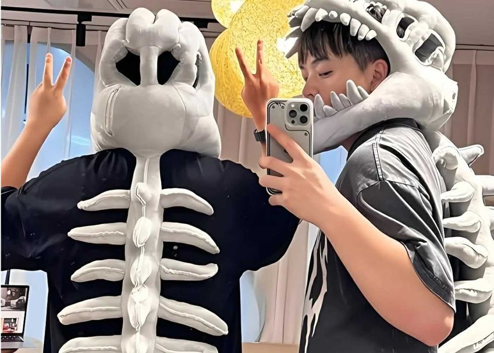 Костюм, одежда скелета динозавра