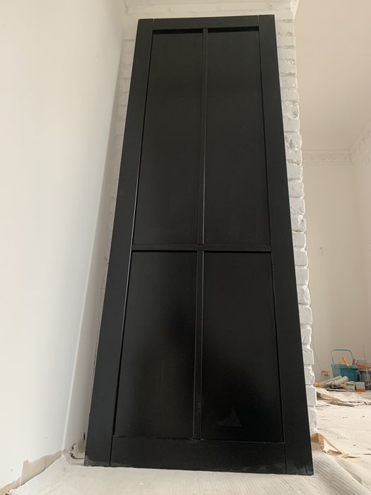 3 Usi noi UK, negru satinat, de interior, 1,98x68,5x3