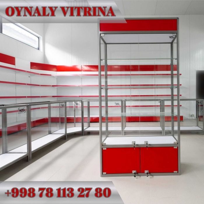 Oynaly vitrina, Акция, прилавки, savdo vitrinalar stellajlar