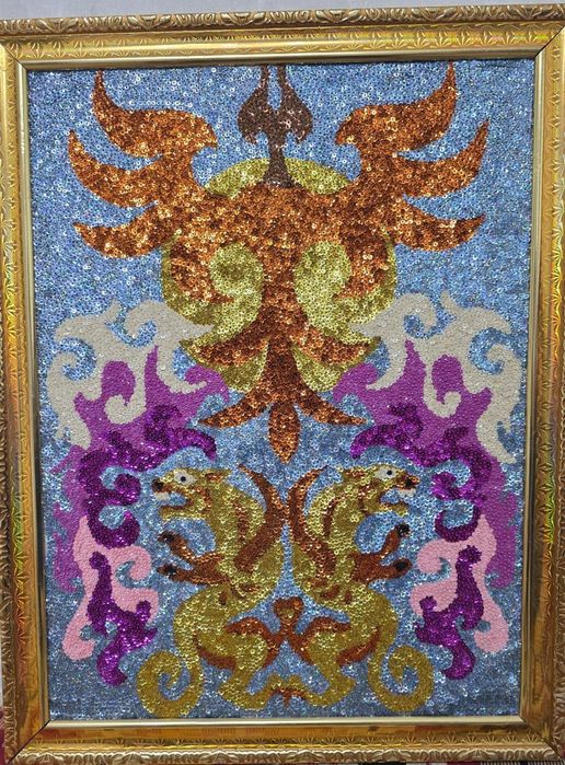 Картина вязание пайетка с бисером