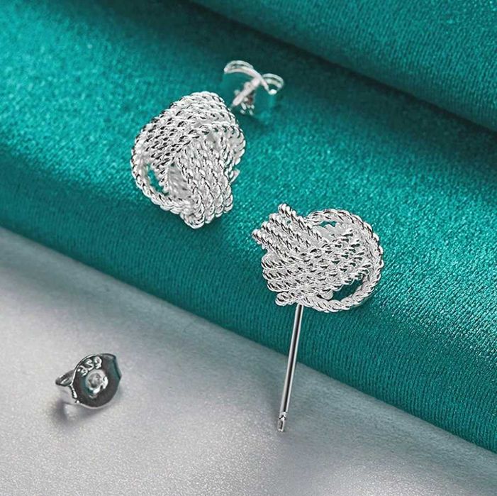 Сребърни обеци с цирконий