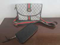 OFERTA! Poșetă Premium Gucci Canvas + Portofel damă Louis Vuitton