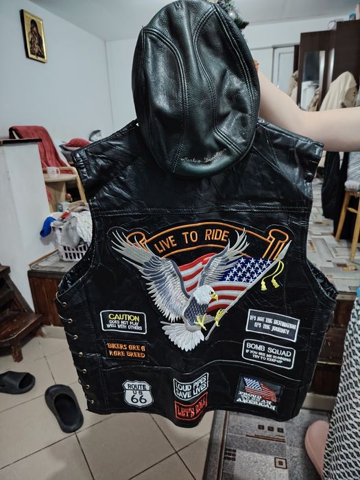 Harley Davidson vesta sapca piele