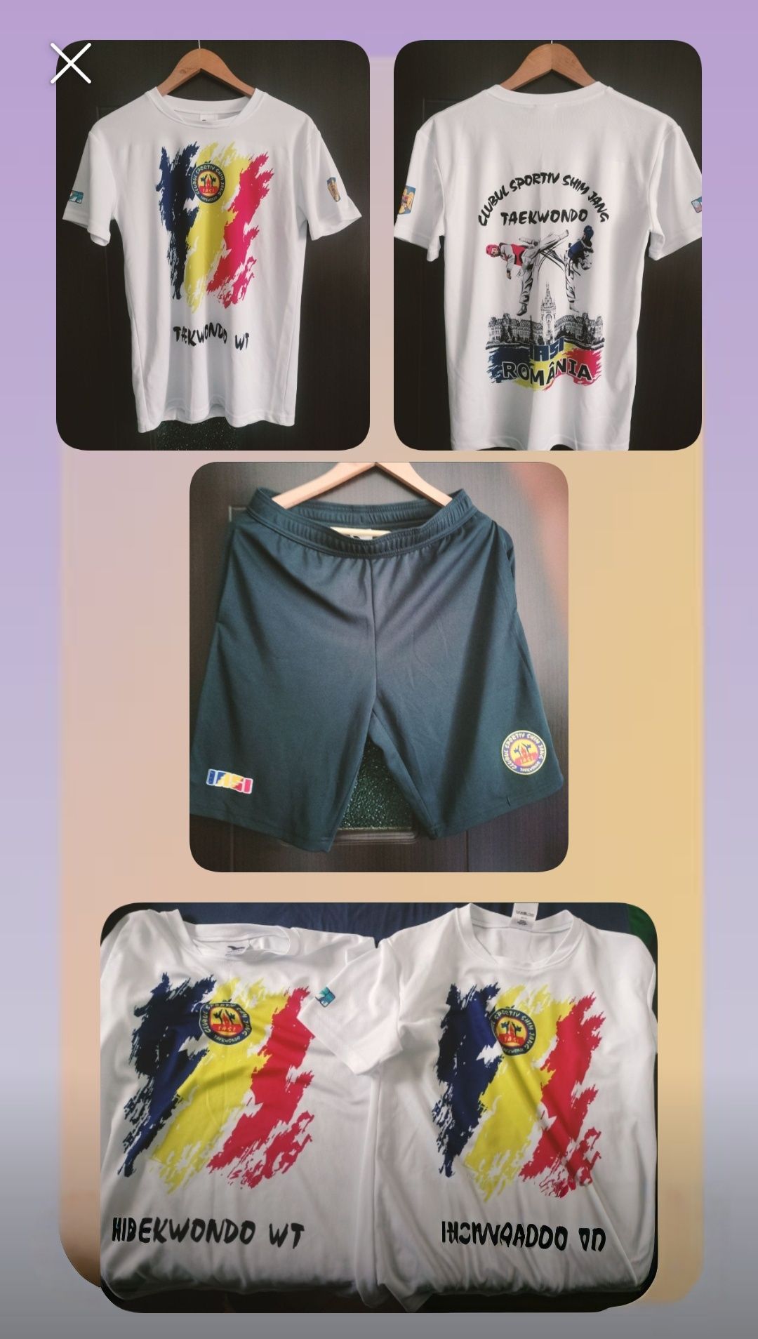 Set 2 Tricouri/Pantaloni copii Taekwondo nou
