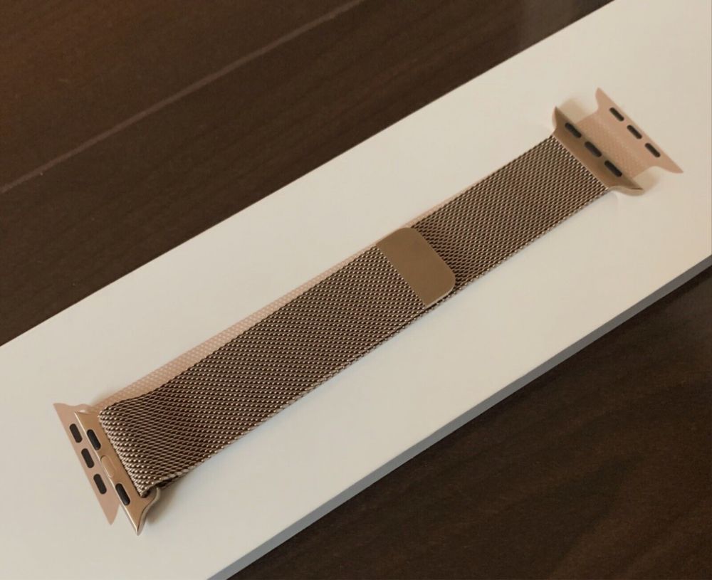 Milanese Natural Graphite Slate Gold 42mm 46mm Apple Watch