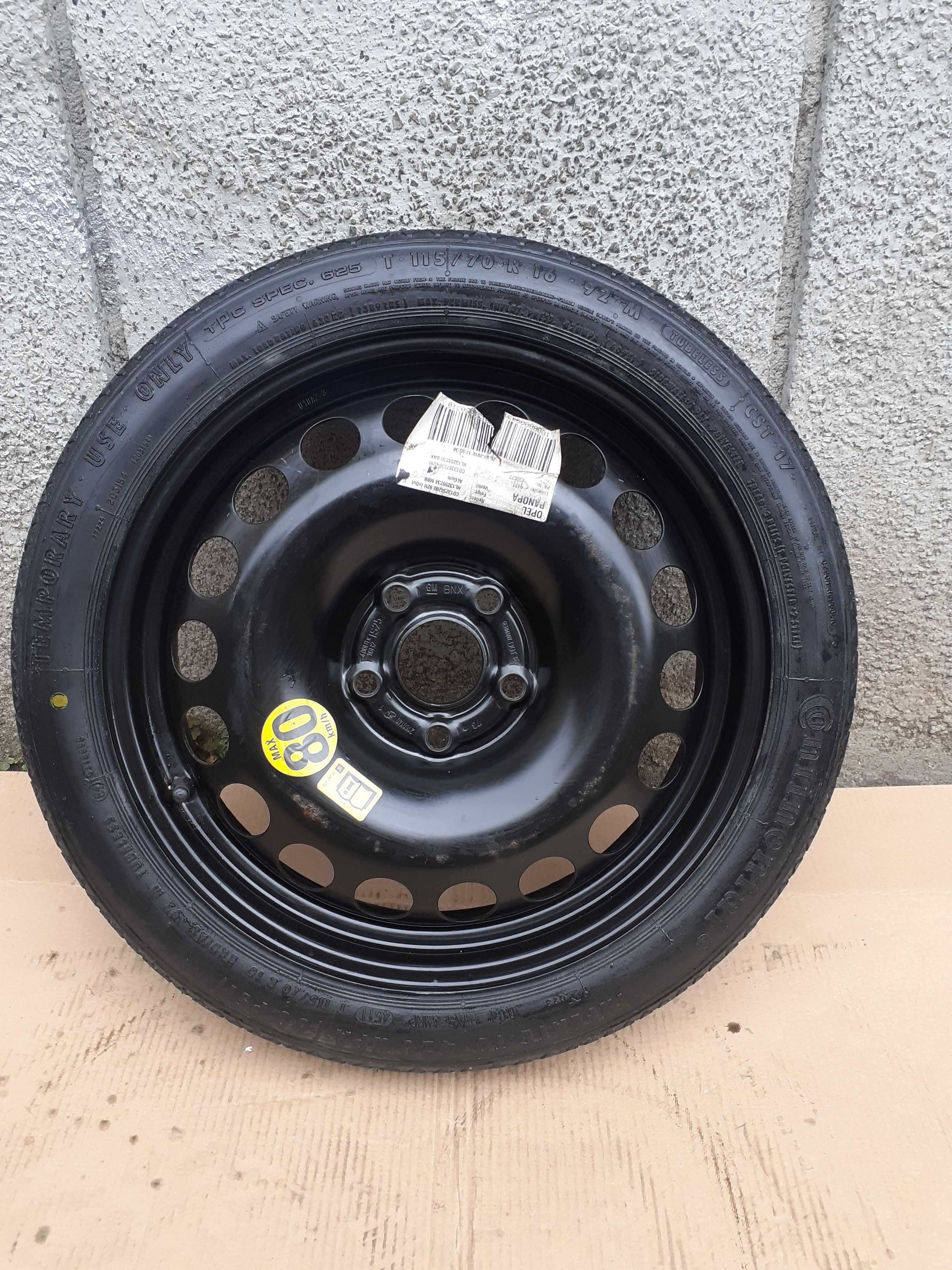 Roata rezerva SLIM R16 OPEL Astra J, K, Mokka      5/105