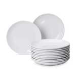 Set de farfurii 12 piese din porțelan 17.8cm alb, pt. uz comercial