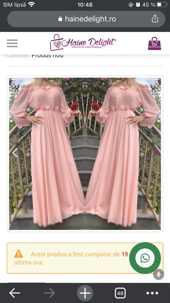Rochie roz elegantă lunga
