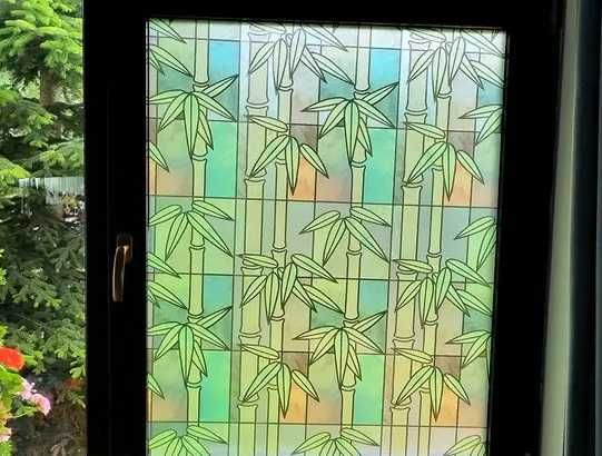 Folie decorativa tip sablare cu model, latime 90 cm
