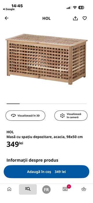 Masa cutie depozitare ikea 98/50