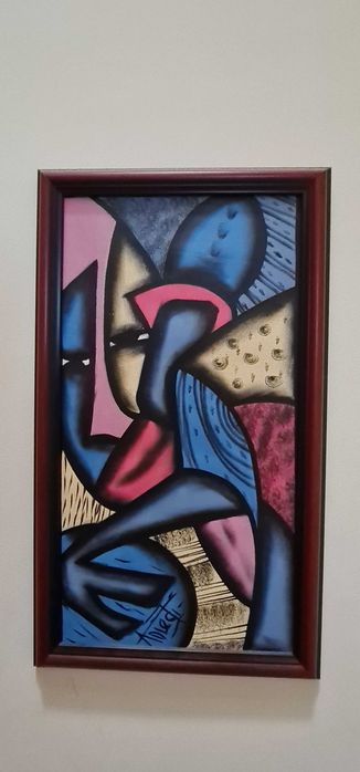 pictura abstracta, set 5 tablouri inramate, 315x530 mm