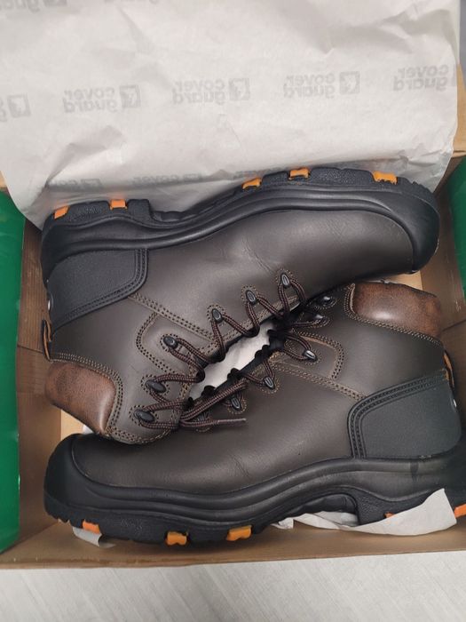 Обувки работни, кафява кожа високи coverguard
