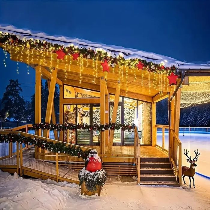 12метра Коледна Инсталация Висящи Лампи Тип Висулка