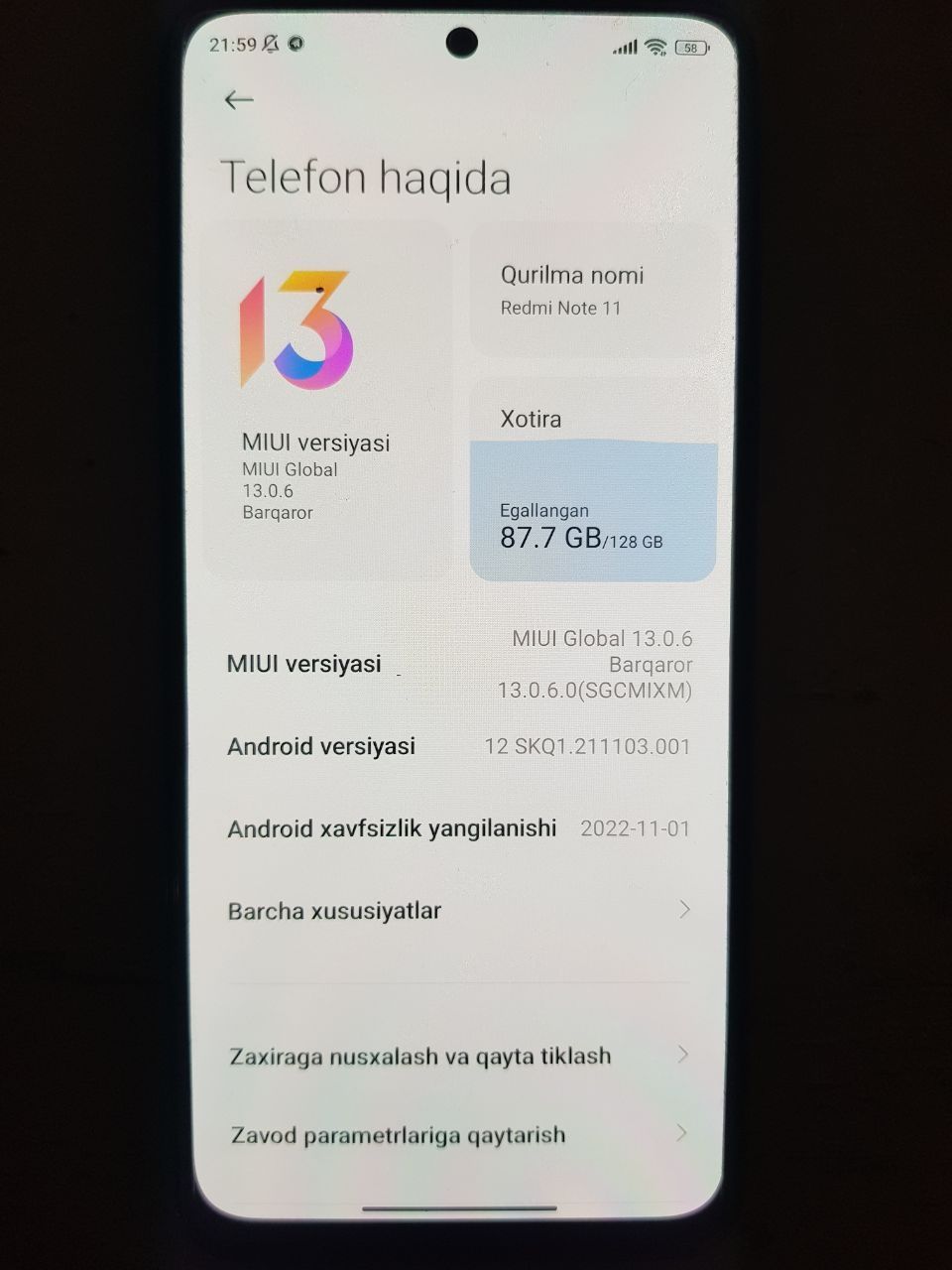 Redmi note 11  6/128 gb