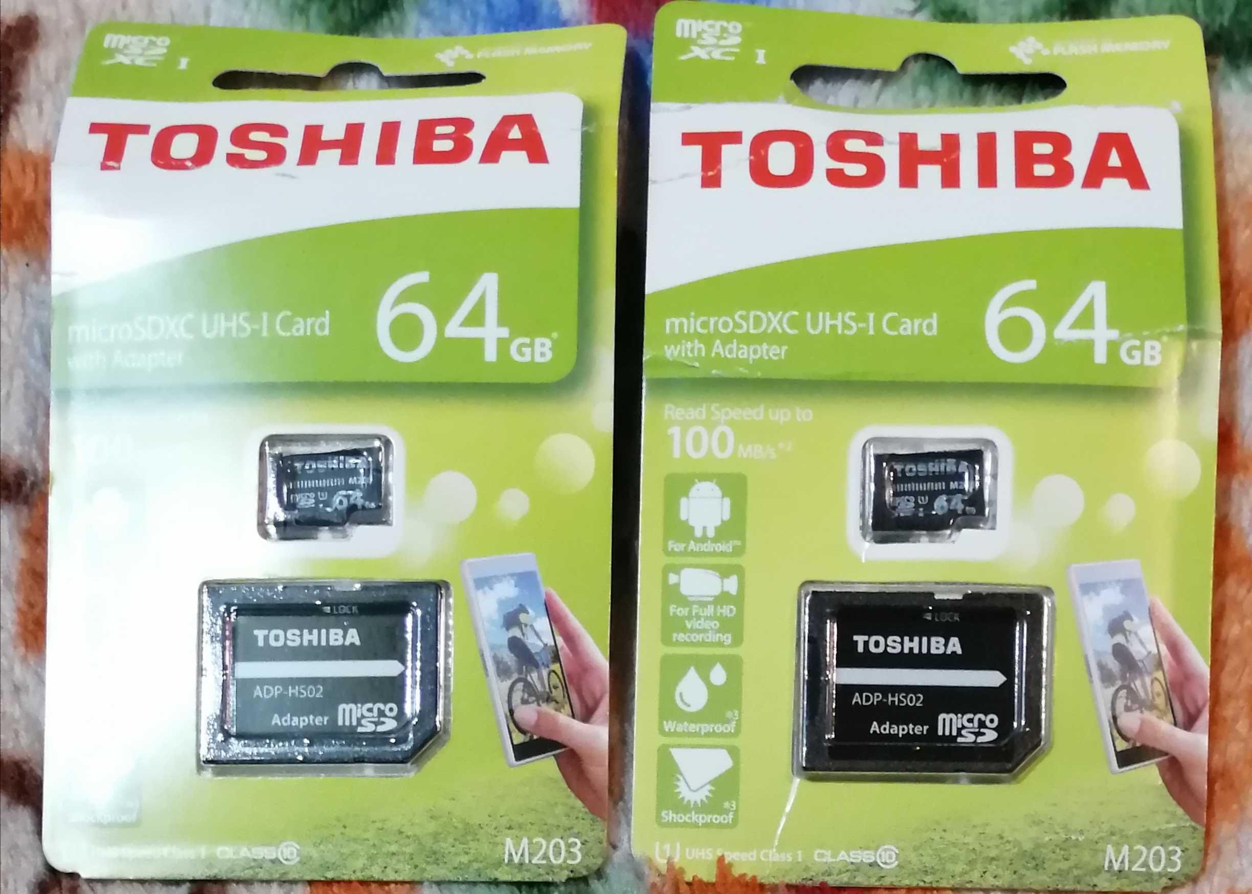 Card microsd 64gb toshiba, m203, video-foto