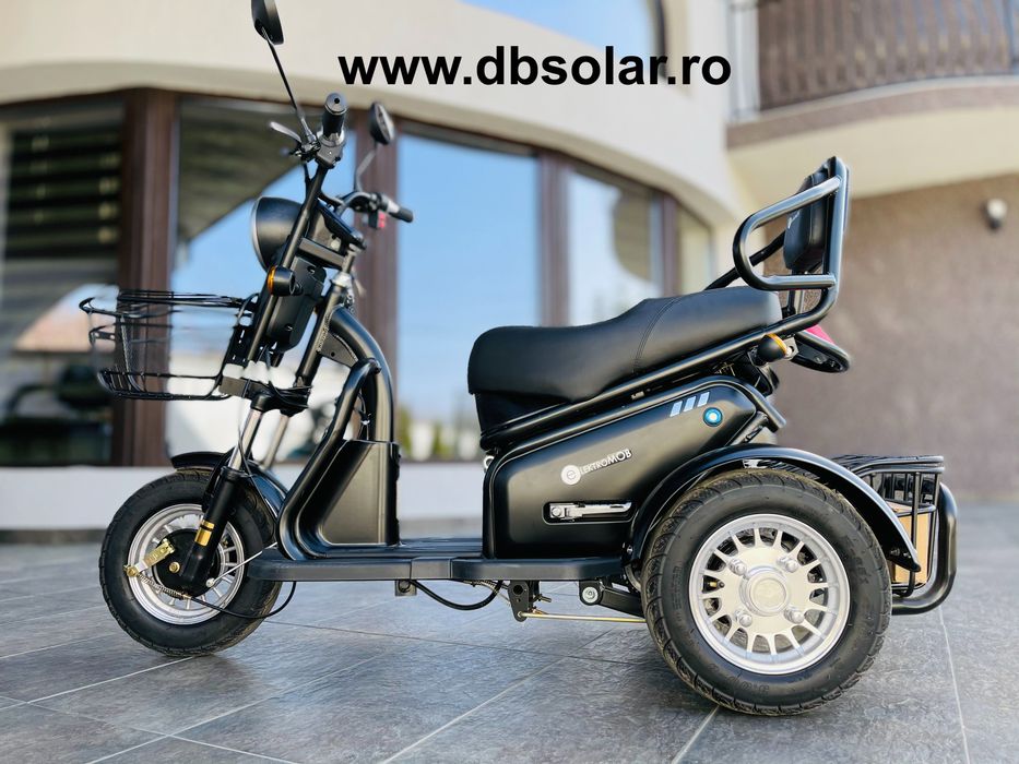 Scuter Tricicleta Electrica Triciclu cu 2 Locuri Baterie 20Ah 500W ‼️