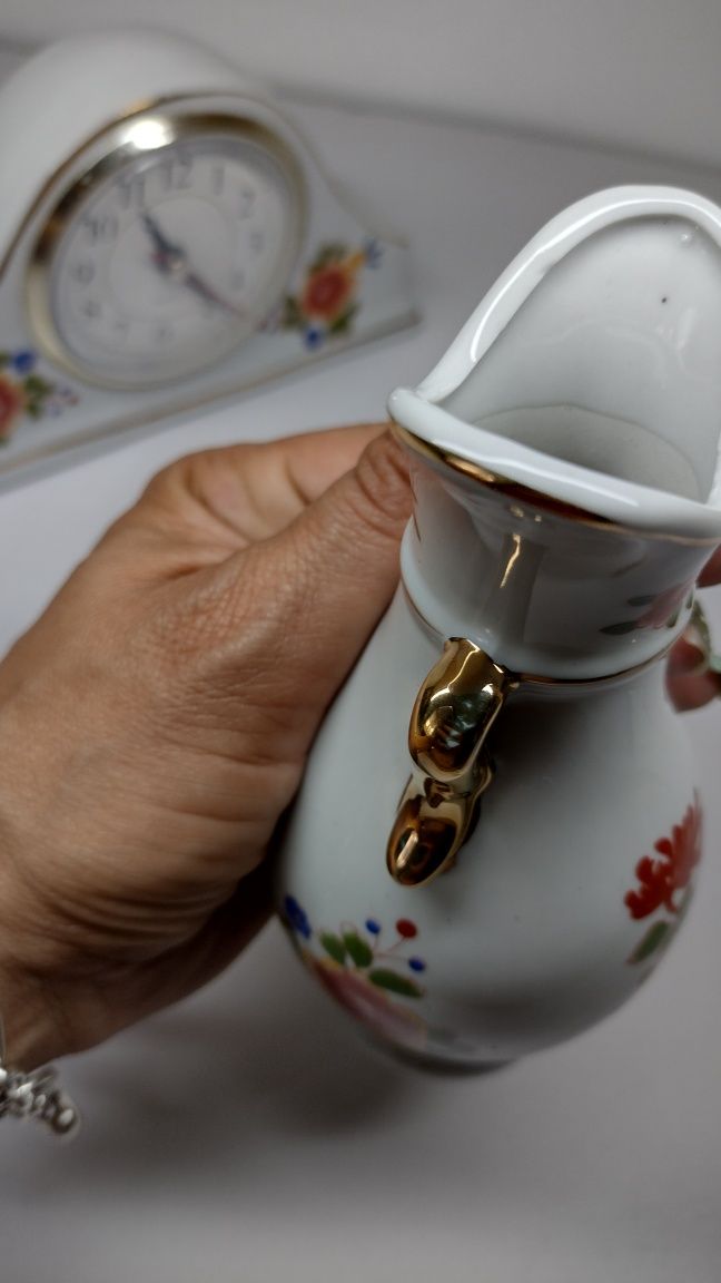Винтидж сет часовник, ваза и пепелник Mille Fleur Kollektion, Germany.