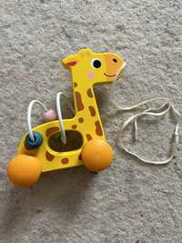 Girafa lemn cu snur bebelusi