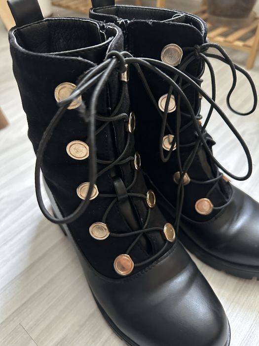 Дамски боти кожа и велур