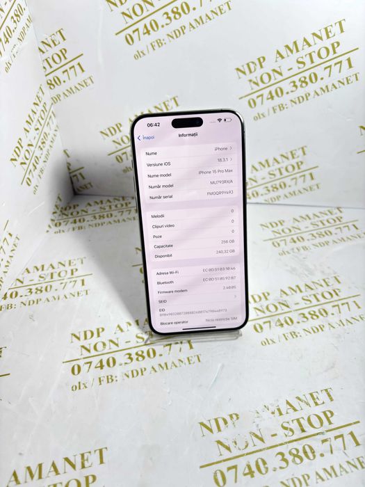 NDP Amanet Calea Mosilor 298 IPHONE 15 PRO MAX ( 40568)