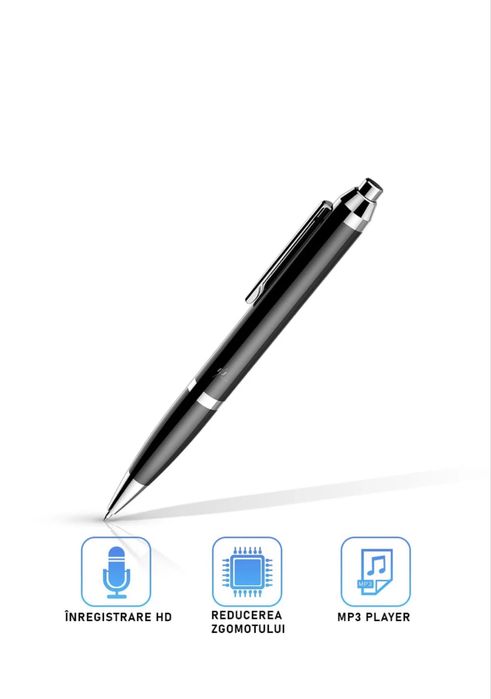 Pix spion  cu microfon ascuns, autonomie mare, MP3 Player, negru
