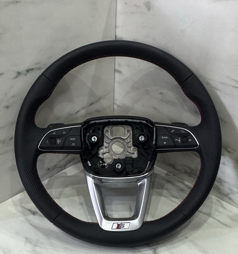 Audi S-Line спортен волан с бутони и червен шев