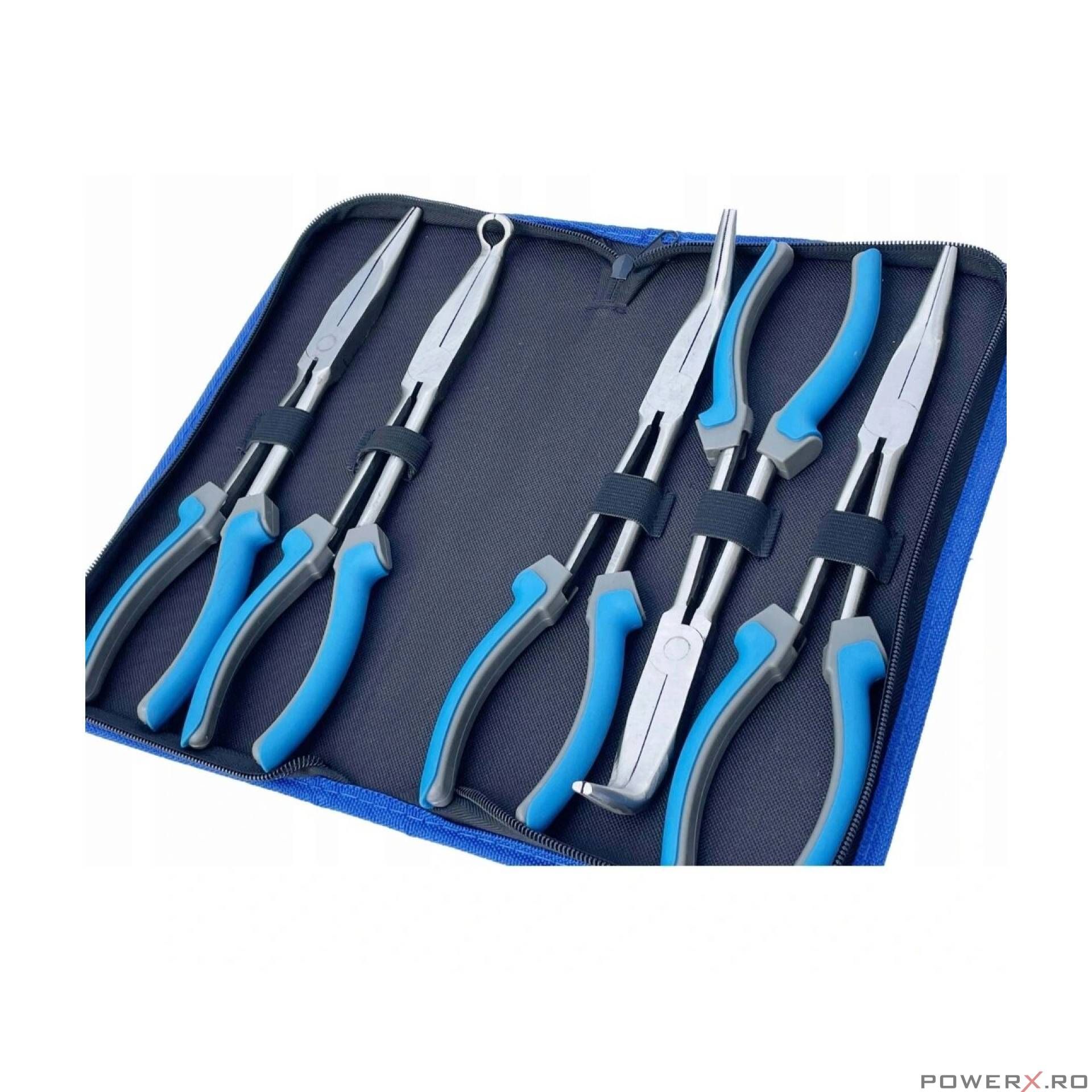 Set clesti cu varf lung 280mm 5 piese Silver