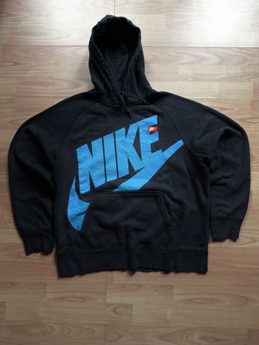 Hanorac hoodie bluza sweatshirt sweater Nike black cotton center logo