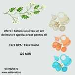 Set de hranire/diversificare, silicon pentru bebeluși, fara BPA
