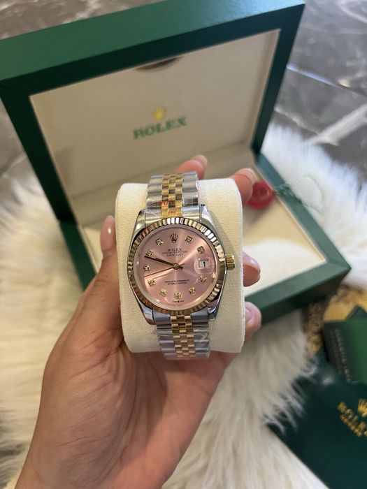 Rolex Datejust Pink Dial Diamonds 36mm “Date”