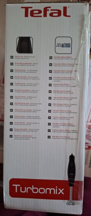 Mixer vertical Turbomix Tefal HB121838, 350W, Lame rezistente Zelkrom,