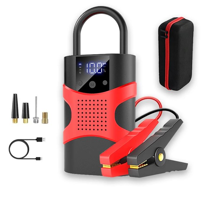 Starter auto portabil, 12000mAh pornire auto,  powerbank, compresor