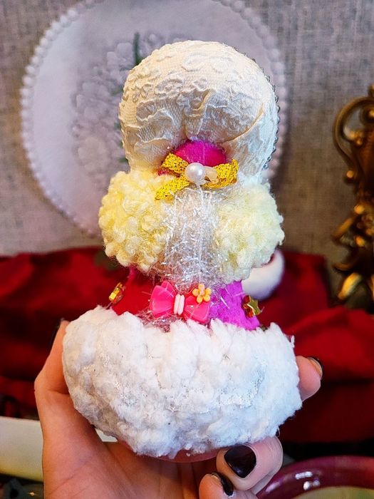 Дед мороз и Снегурочка пенопласт,СССР(реставрация-ручная работа) )