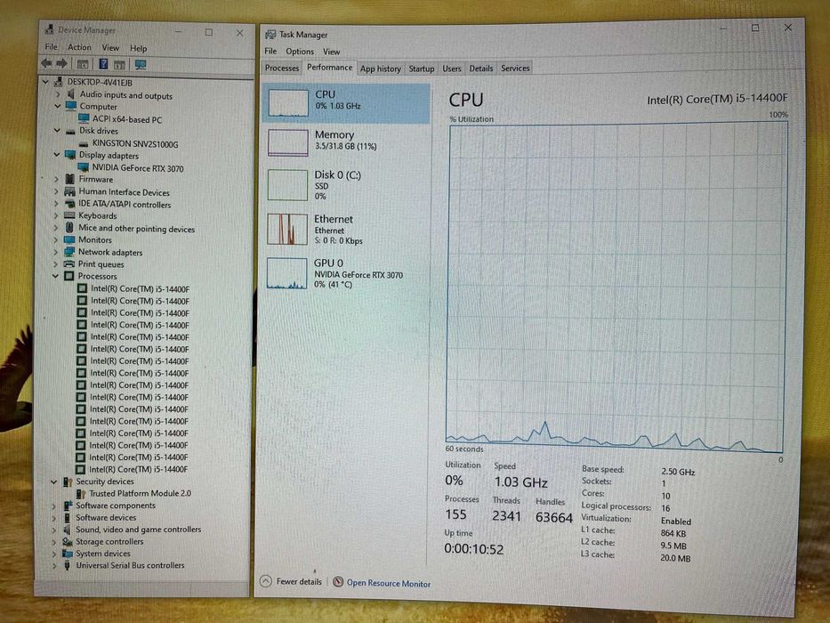 PC Gaming Intel i5-14400F, 10C/16T, 32GB RAM, RTX 3070, SSD 1TB, 800W