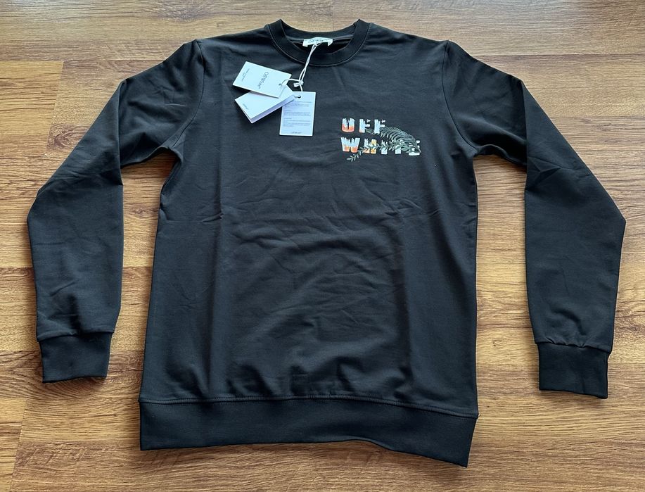 Мъжка,памучна,черна блуза OFF White с голяма щампа на гърба