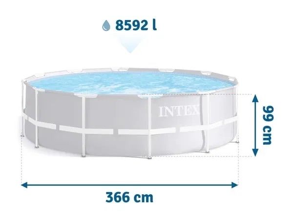 Бассейн Каркасный Intex 366×99см с фильтр-насосом и лестницей