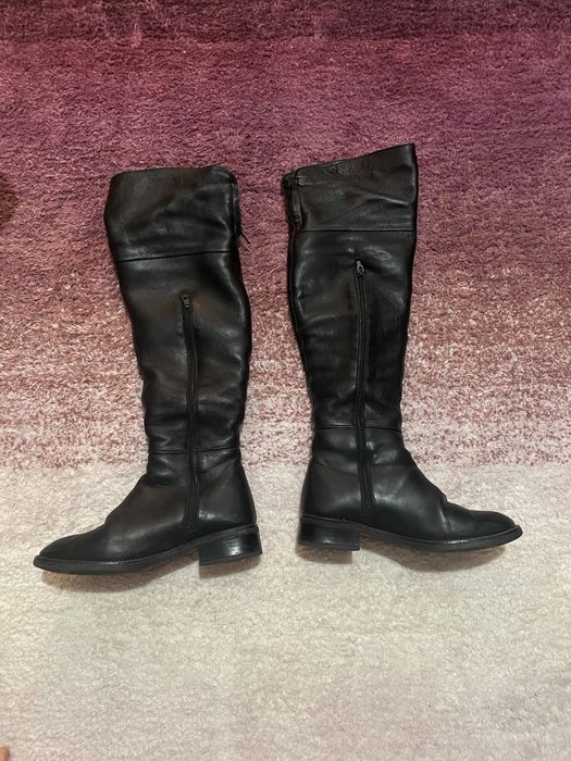 Cizme peste genunchi cambrate imblanite piele naturala 36