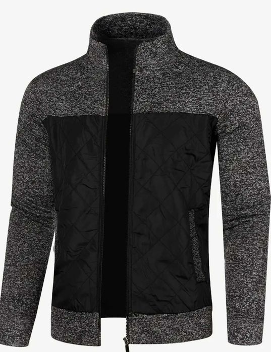 Мъжко стилно горнище с цип, налично в сиво и черно