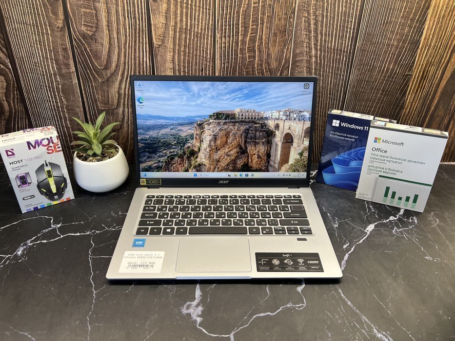 Ноутбук для работы Acer Swift 1 | Celeron N4500 | 4GB | 128GB SSD